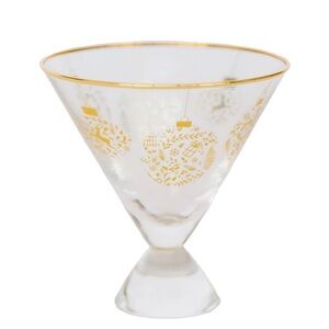 Set of 4 Gold Rimmed Martini Glasses